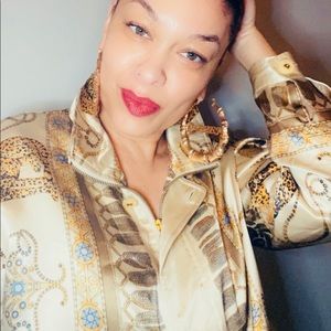 Retro 100% silk animal print bomber jacket